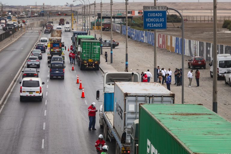 Sutran fiscalizó vehículos de carga pesada en la Av. Néstor Gambetta